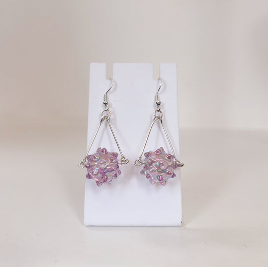 Purple Spiky Spinners Fidget Earrings