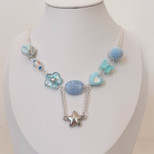 Springtime Blue Fidget Necklace